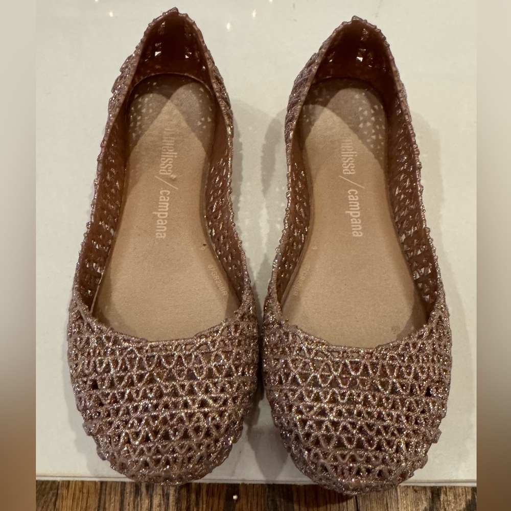 Mini Melissa Rose Gold slip on size 13